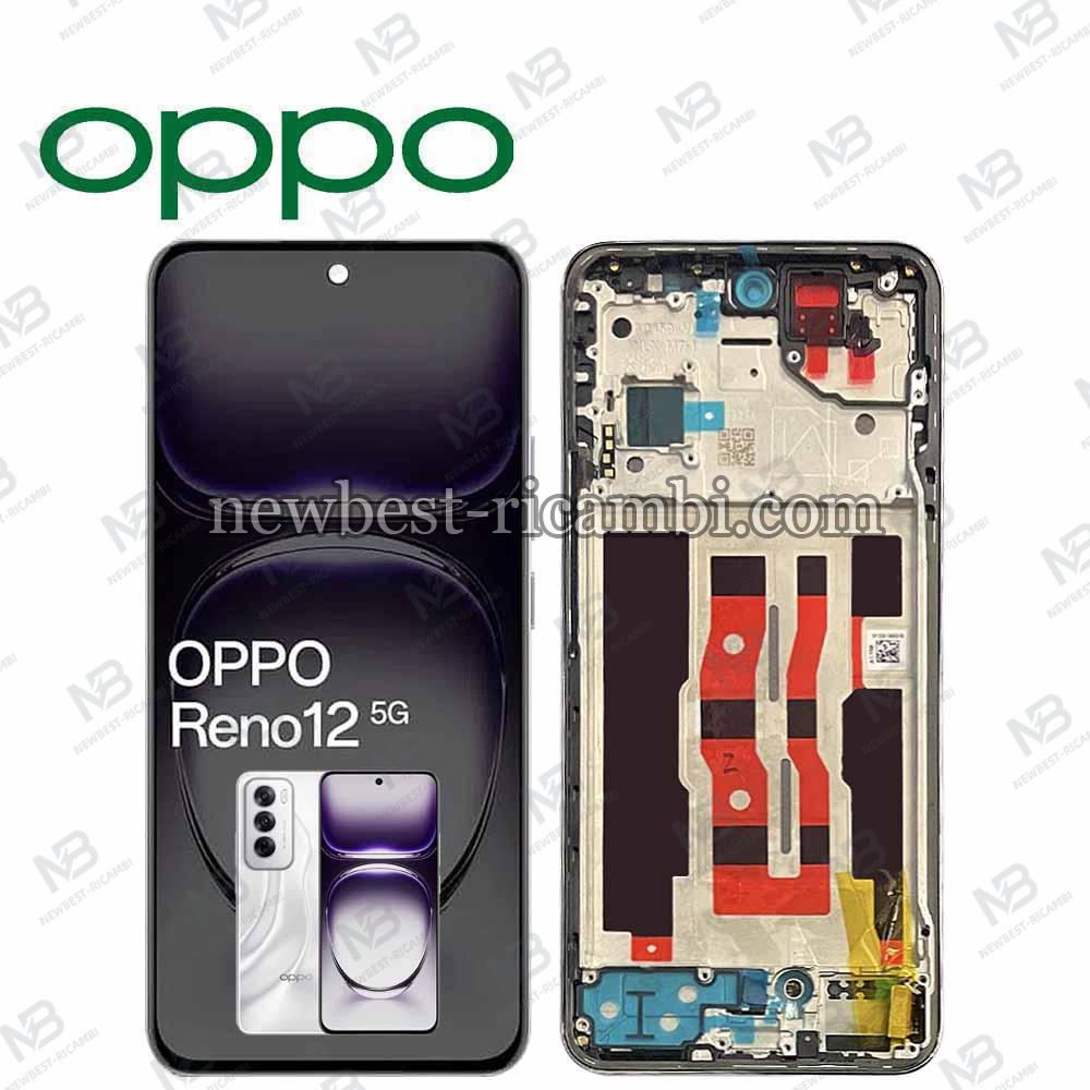 Oppo Reno 12 5G (CPH2625) Touch + Lcd + Frame Silver Service Pack