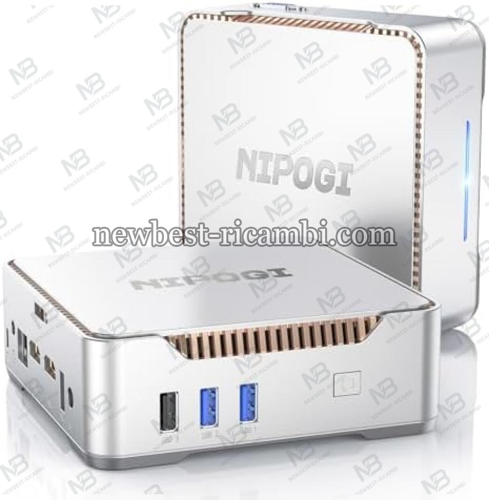 NiPoGi GK3PLUS Mini PC Ν95 Ιntel Alder Lake (Βeat N5095, up to 3.4GHz), 8GB RAM+256GB Silver in Blister