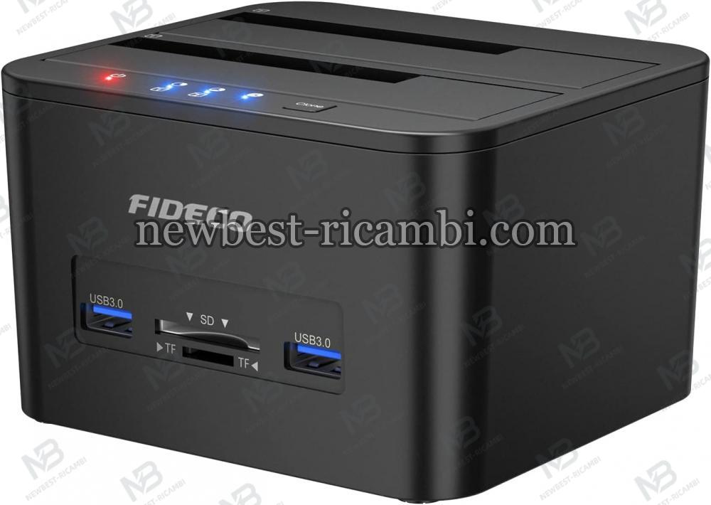 FIDECO Docking Station USB 3.0 Hard Drive for 2.5 & 3.5 Inch SATA HDD / SSD Black in Blister