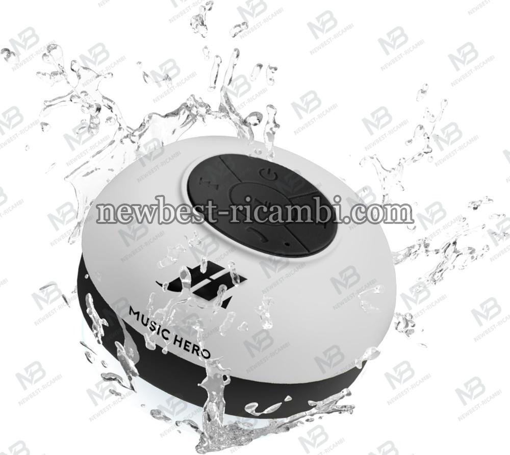 Music Hero 3W Speaker with Suction Cup Waterproof White in Blister