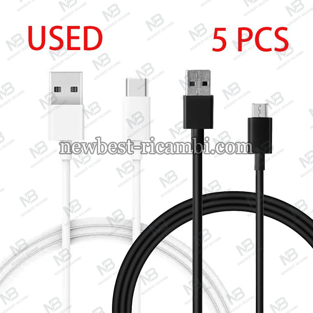 USB-A To USB-C Cable Brand White / Black Mix 5 PCS Used