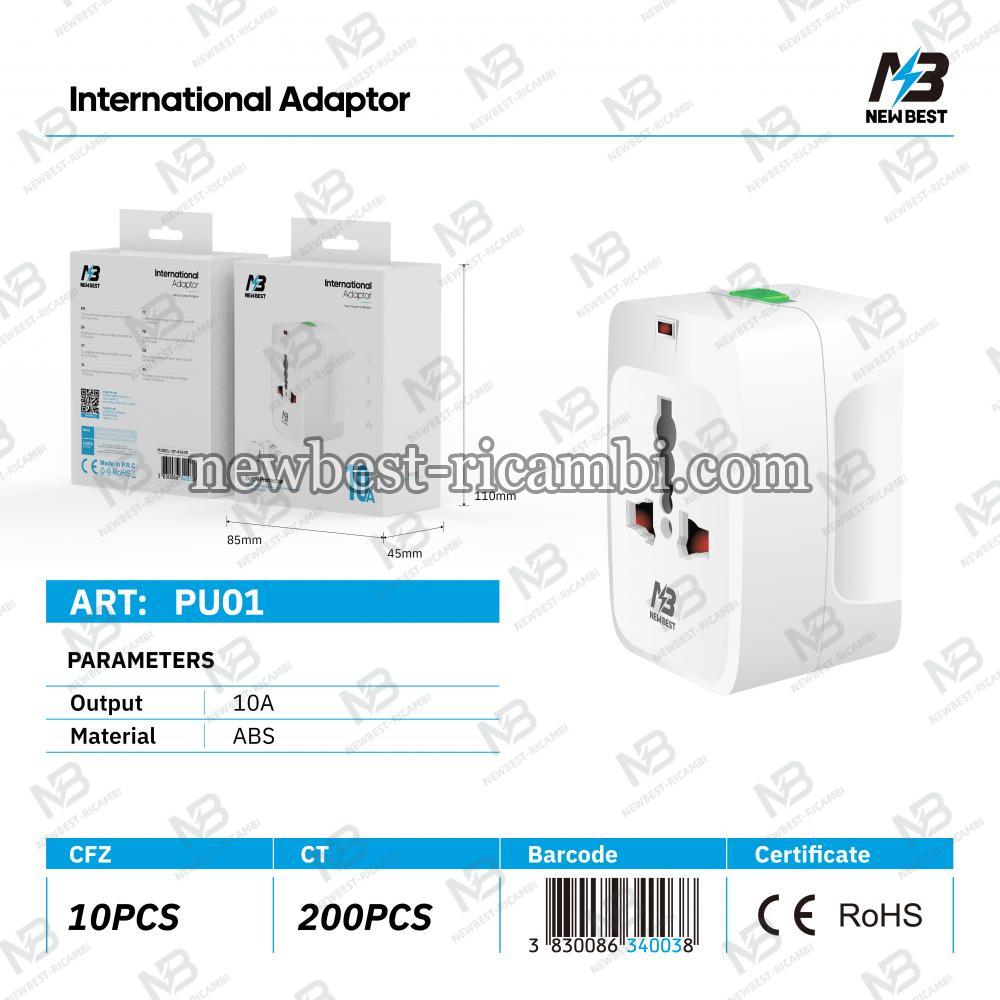 New Best Universal Travel Adapter PU01  In Blister