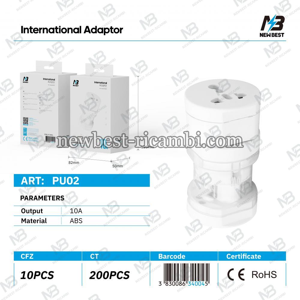 New Best 3 In 1 Travel Adapter PU02 In Blister