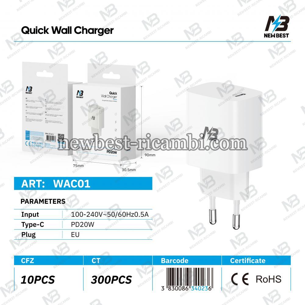 New Best WAC01 Charger 20W PD Type-C Port In Blister