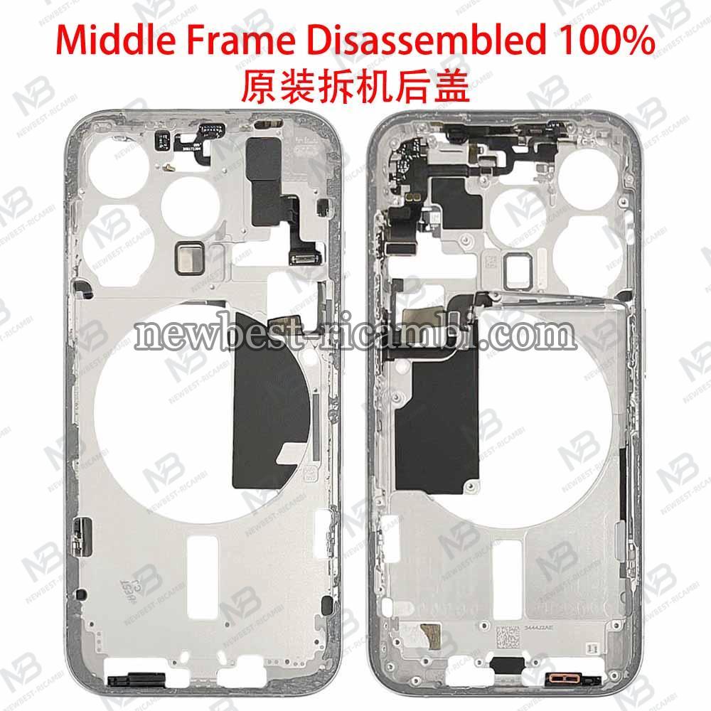 iPhone 15 Pro Middle Frame + Side Key Dissembled White Grade A Original