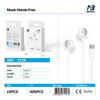 New Best CF28 Universal Type-C Headphones White In Blister