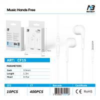 New Best CF15 Universal Jack 3.5MM Headphones White In Blister