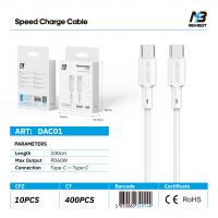 New Best DAC01 1 USB Cable 60W Type-C To Type-C 100CM White In Blister