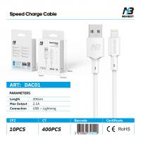 New Best DAC01 USB Cable USB-A To Lighting 200CM White In Blister