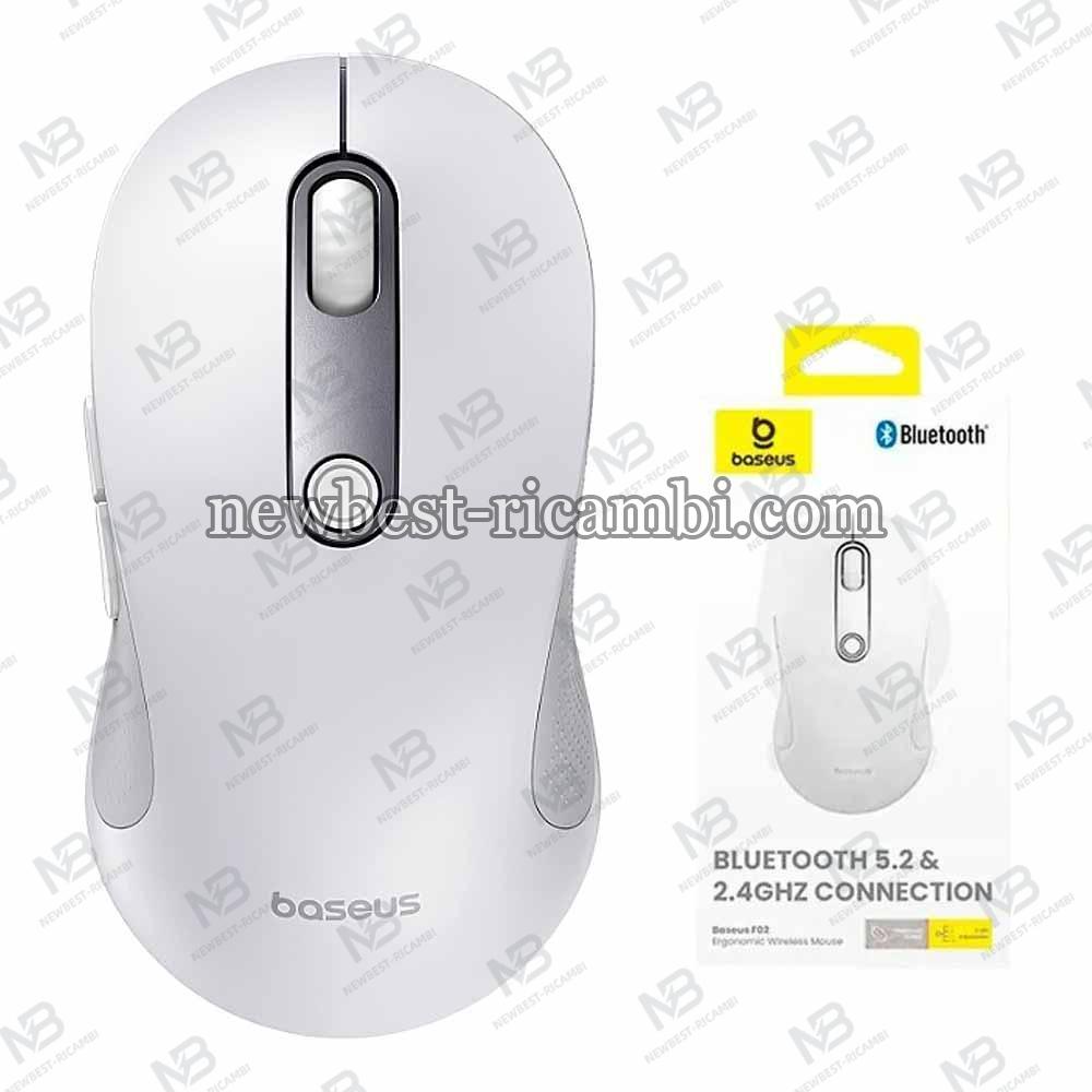 Wireless Mouse Baseus F02, 4000DPI, BT / Wi-Fi, White B01055505211-01