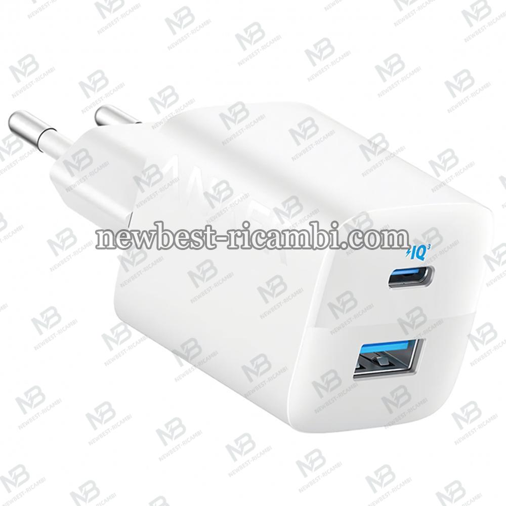 Wall Charger Anker 323 33W 3A 1 x USB-A - 1 x USB-C White A2331G21 In Blister