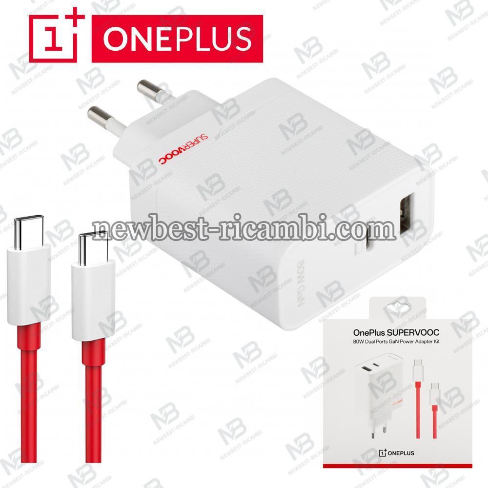 Wall Charger OnePlus 80W 7.3A 1 x USB-A - 1 x USB-C with USB-C Cable White 5461100597 In Blister