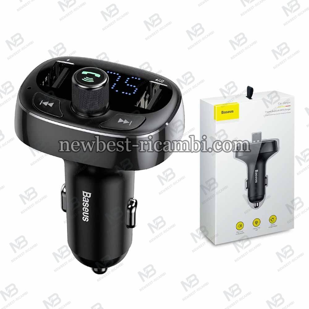 Bluetooth FM Transmitter and Car Charger Baseus S-09, 2 x USB-A - 1 x microSD, Black in Blister
