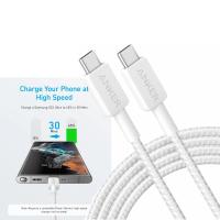 USB-C to USB-C Cable Anker 322 60W 3A 0.9m White A81F5G21 In Blister