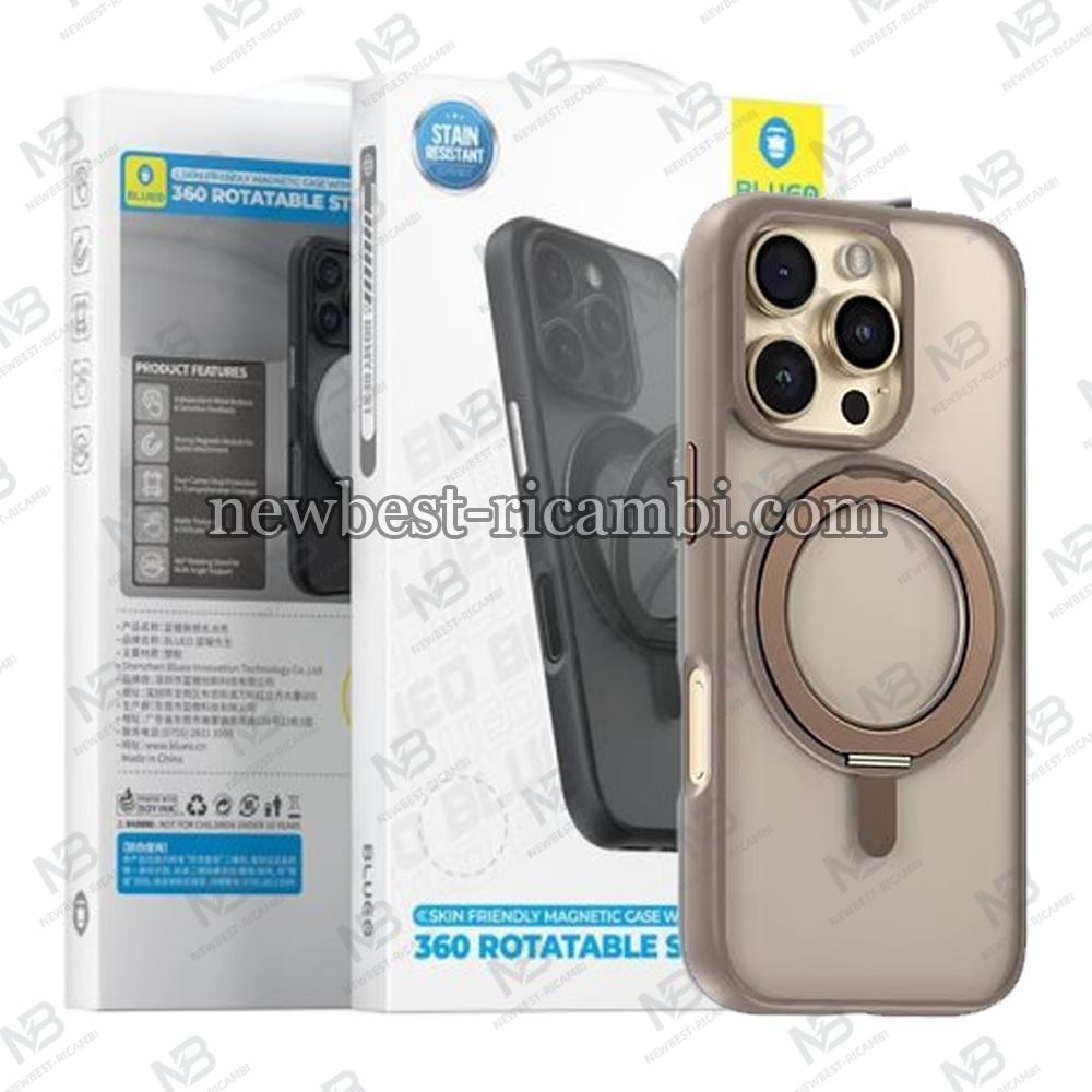 Blueo Skin Friendly Magnetic Case With 360 Rotatable Stand iPhone 16 Pro Rose Gold In Blister