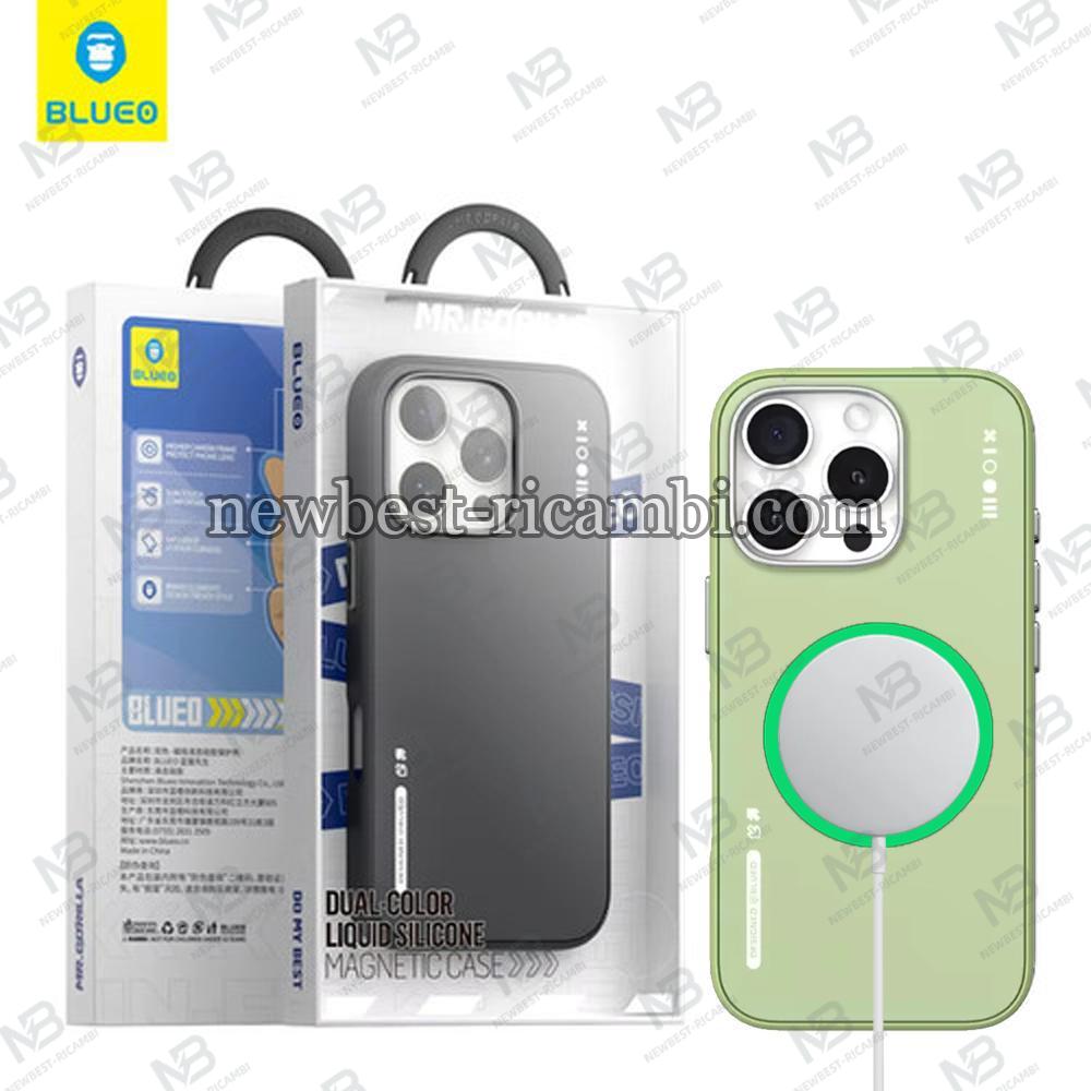 Blueo Dual-Color Liquid Silicone Magnetic Case iPhone 15 Pro Green In Blister