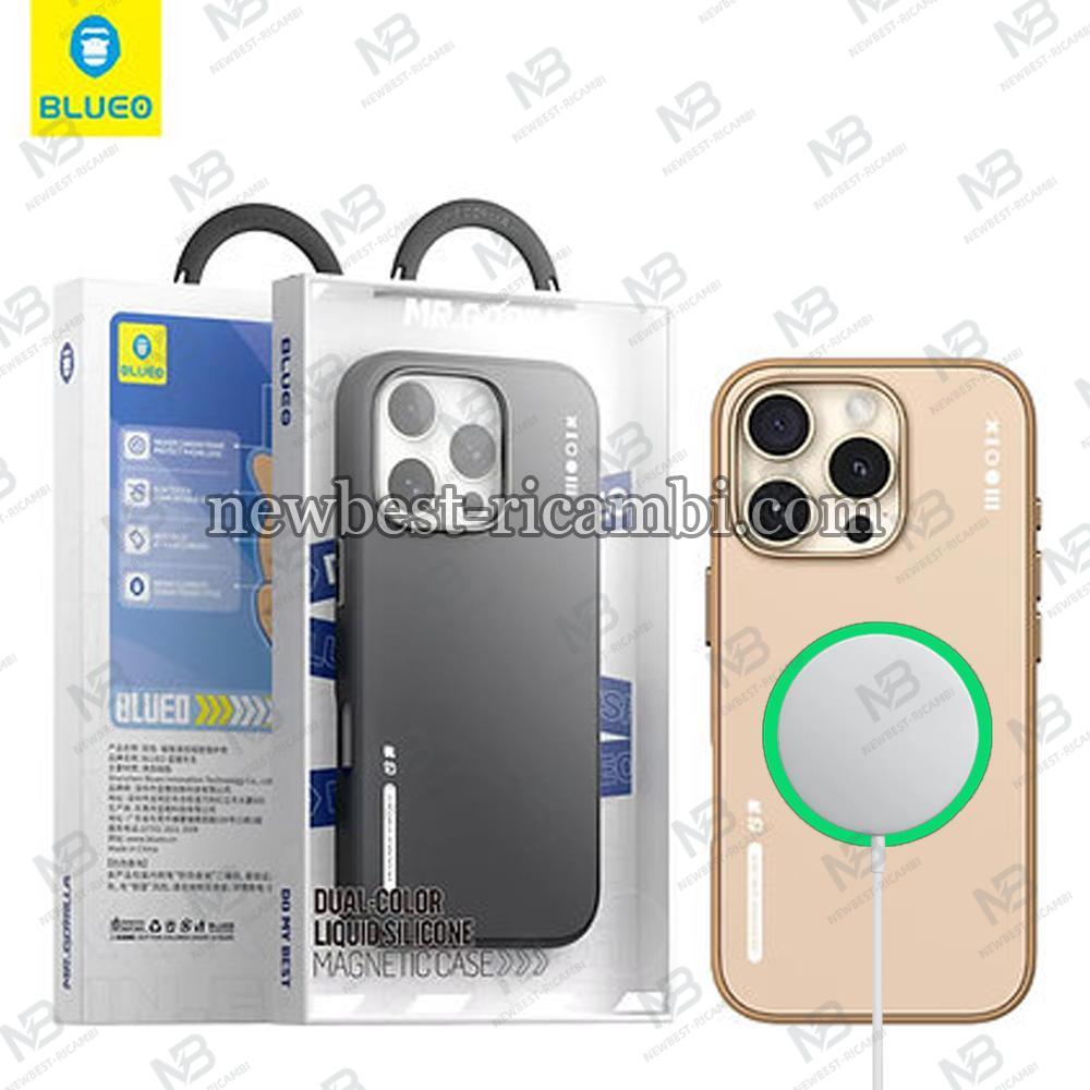 Blueo Dual-Color Liquid Silicone Magnetic Case iPhone 16 Gold In Blister