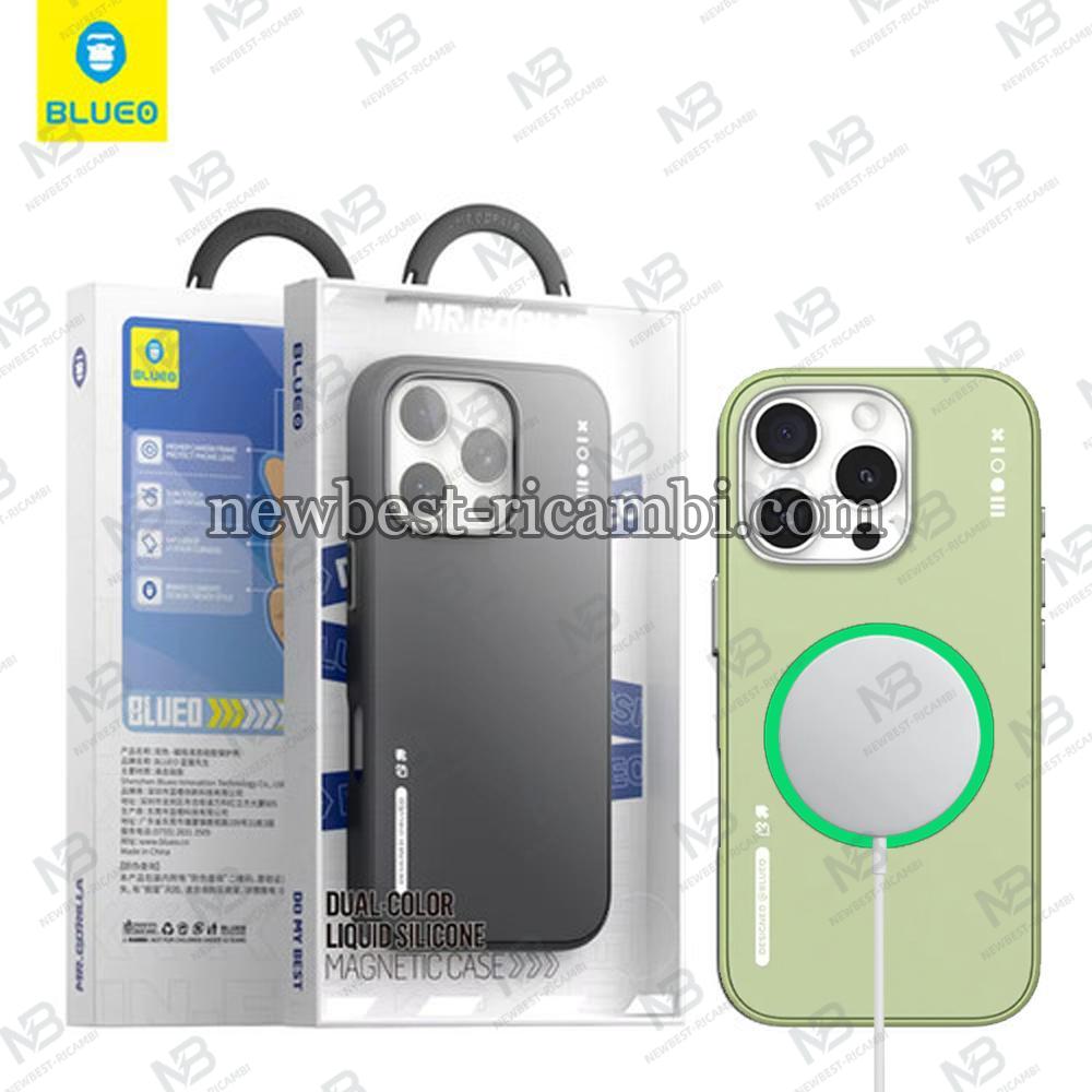 Blueo Dual-Color Liquid Silicone Magnetic Case iPhone 16 Green In Blister