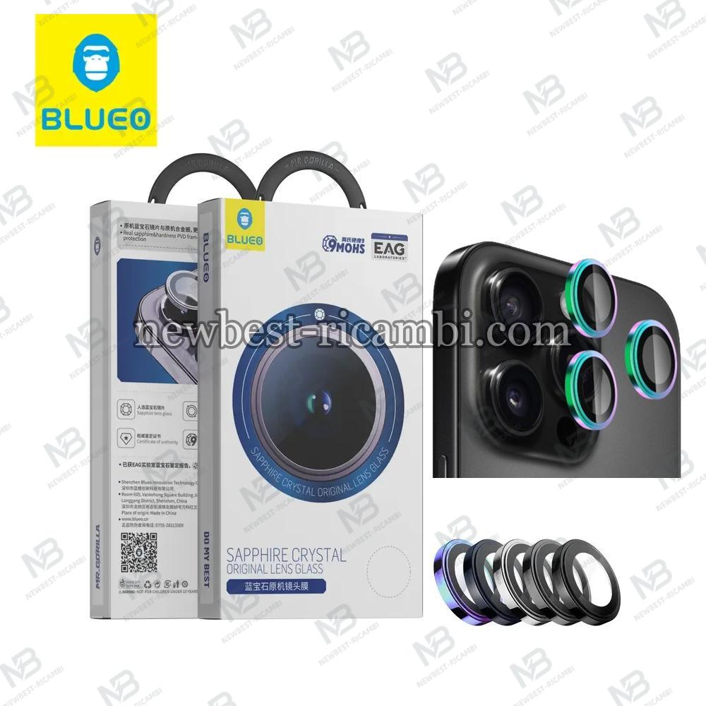 Blueo Sapphire PVD Steel Camera Ring For iPhone 15 Pro / 15 Pro Max / 16 Pro / 16 Pro Max Colorful In Blister