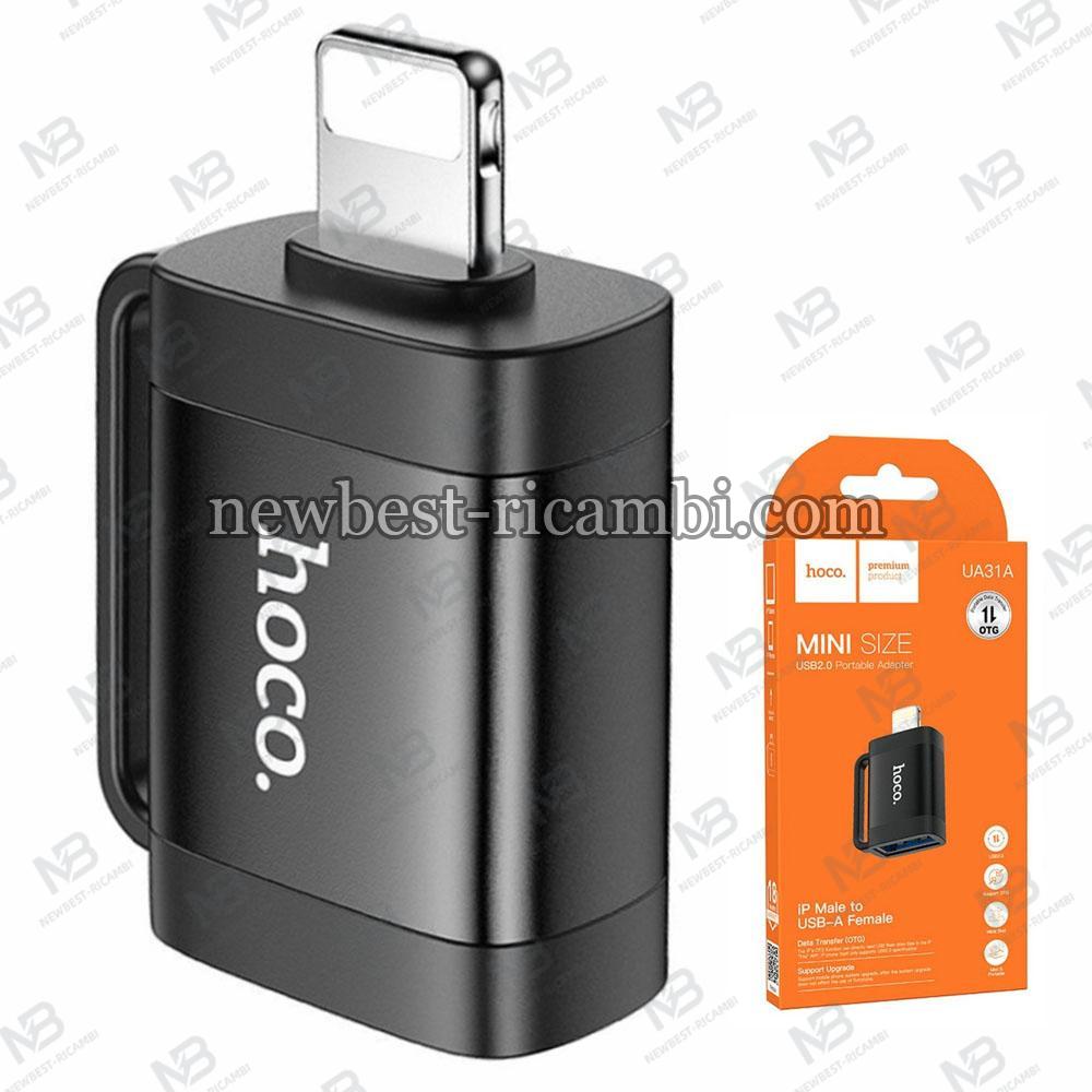 Lightning to USB-A OTG Adapter Hoco UA31A Black in Blister