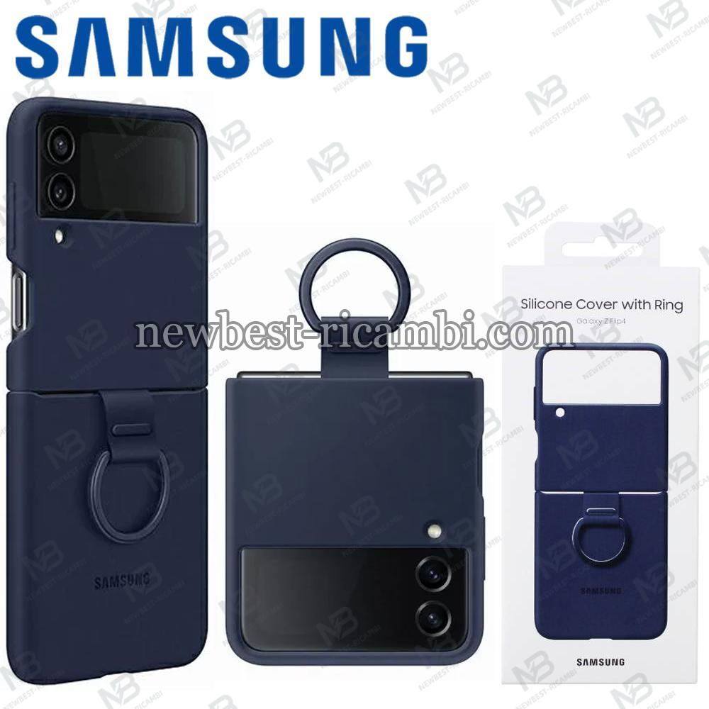 SAMSUNG Galaxy Z Flip 4 F721 Official Silicone Cover With Ring Khaki EF-PF721TNEGWW Blue In Blister