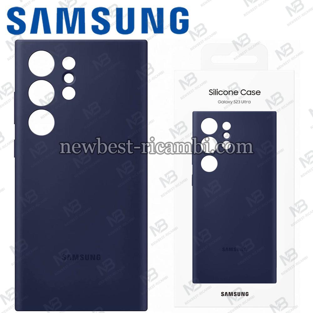 Samsung S23 ULTRA S918 Silicone Cover Case Navy Blue (EF-PS918TNEGWW) In Blister