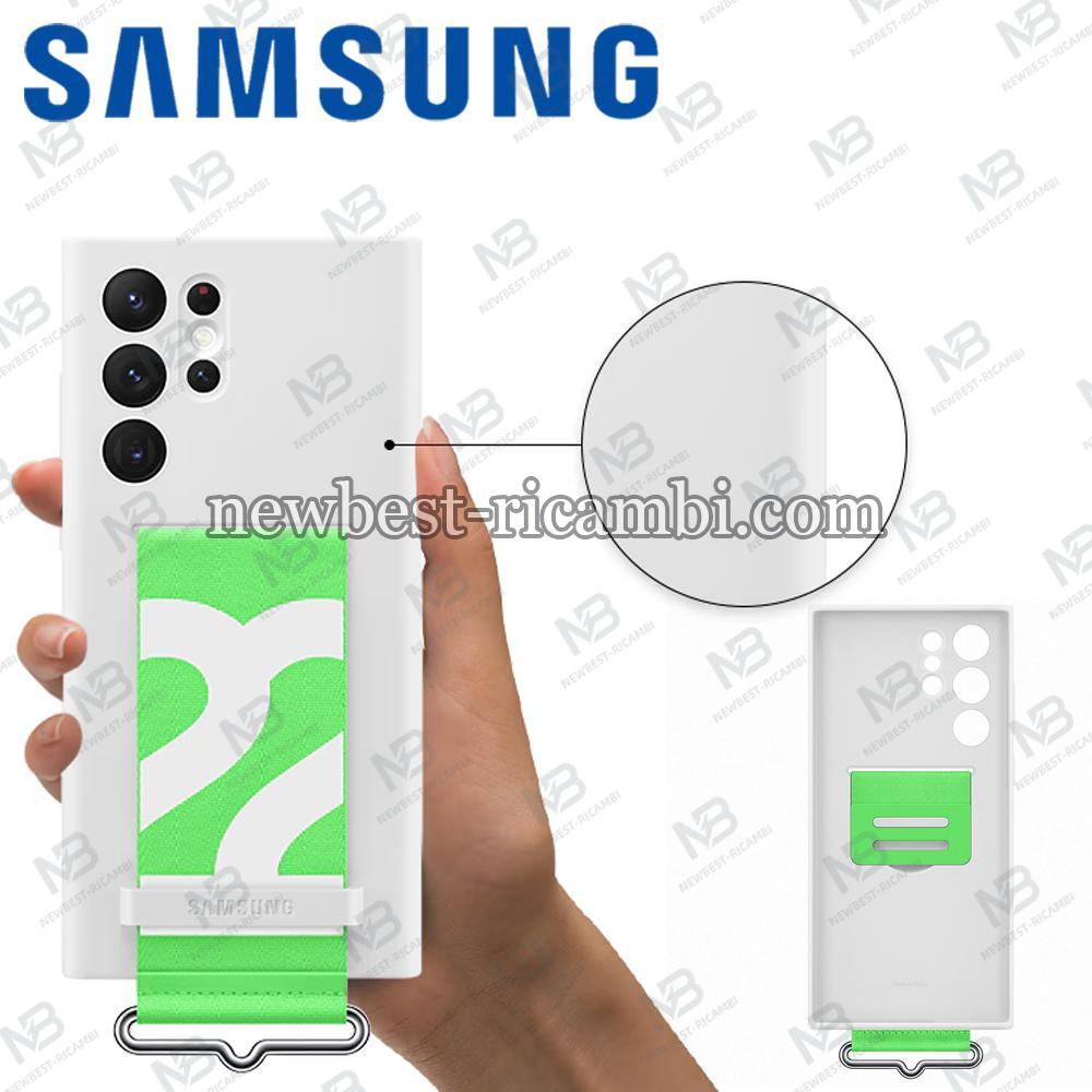 Samsung Galaxy S22 Ultra S908 Official Case Silicone with Strap Cover White (EF-GS908TWEGWW) In Blister