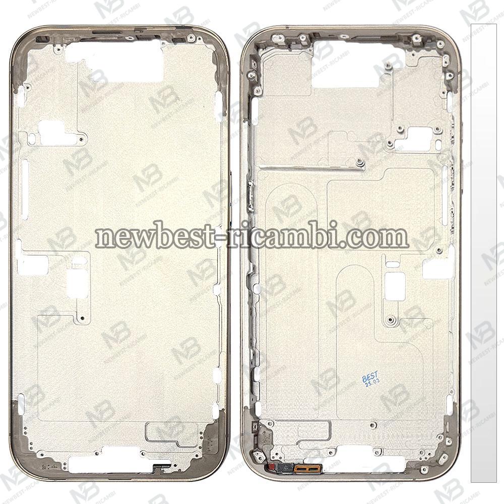 iPhone 16 Pro Middle Frame + Side Key White Titanium