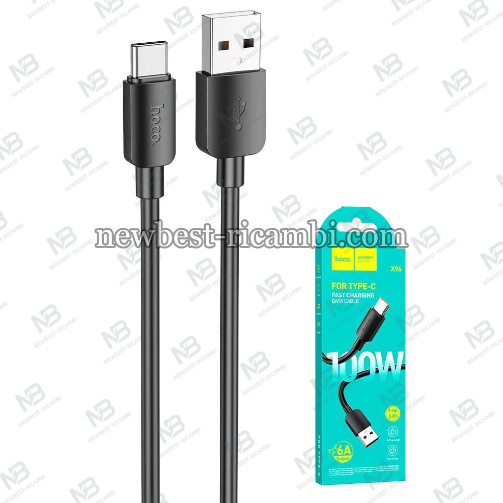 USB-A to USB-C Cable Hoco X96 100W 6A 1m Black in Blister