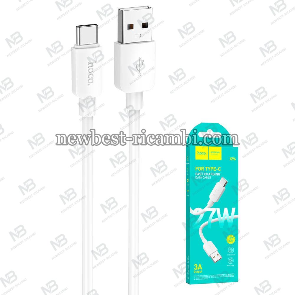 USB-A to USB-C Cable Hoco X96  27W 3A 1M White in Blister