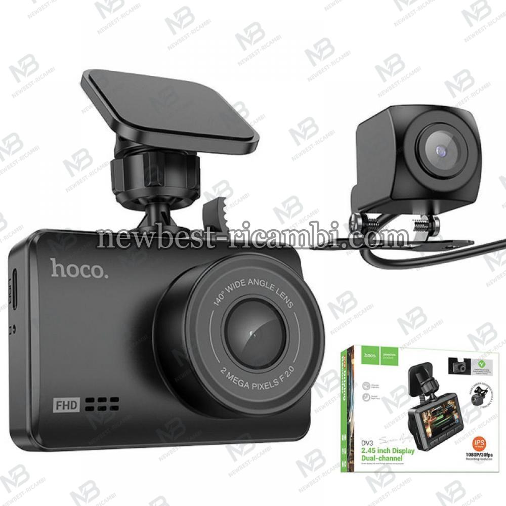 Dash + Rear Camera Hoco DV3 1080P 2.45inch LCD Black in Blister