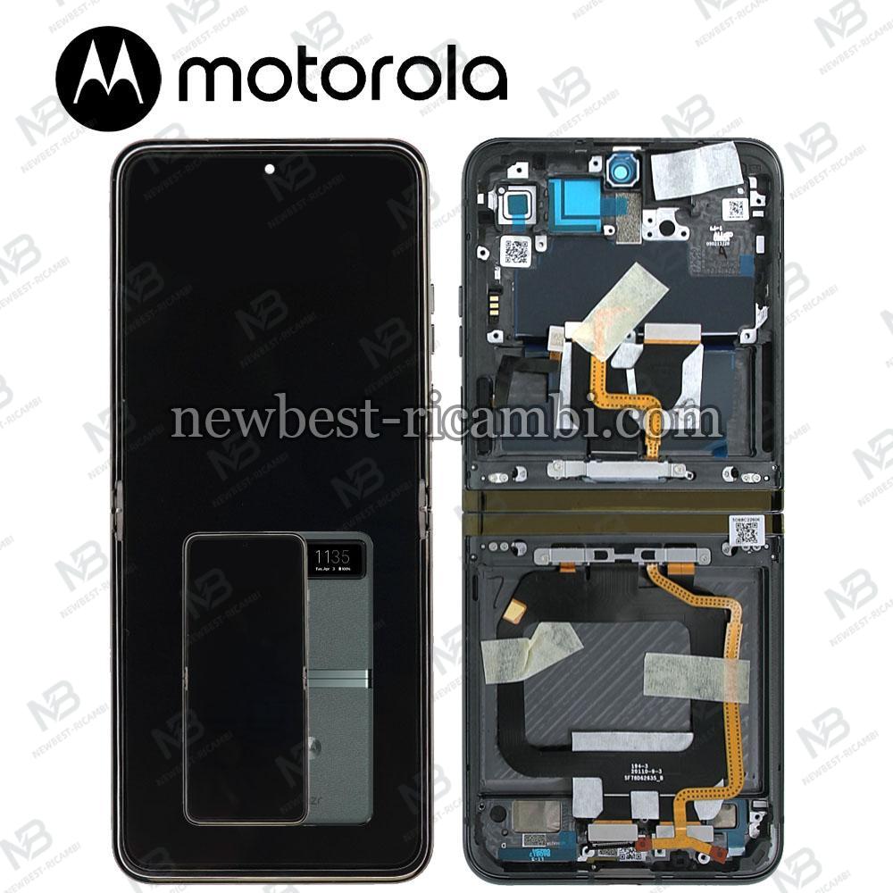 Moto Razr 40 XT2323 Touch + Lcd + Frame  6.9'' Black / Sage Green Service Pack