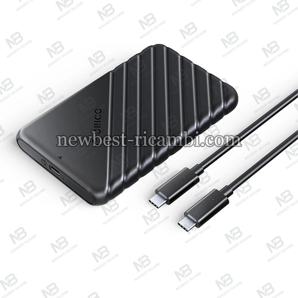 HDD / SSD Enclosure Orico 25PW1C-C3 for SATA 2.5inch USB-C Black In Blister