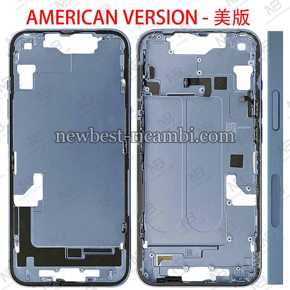 iPhone 14 Middle Frame + Side Key Blue Dissembled Grade A Original - US Version