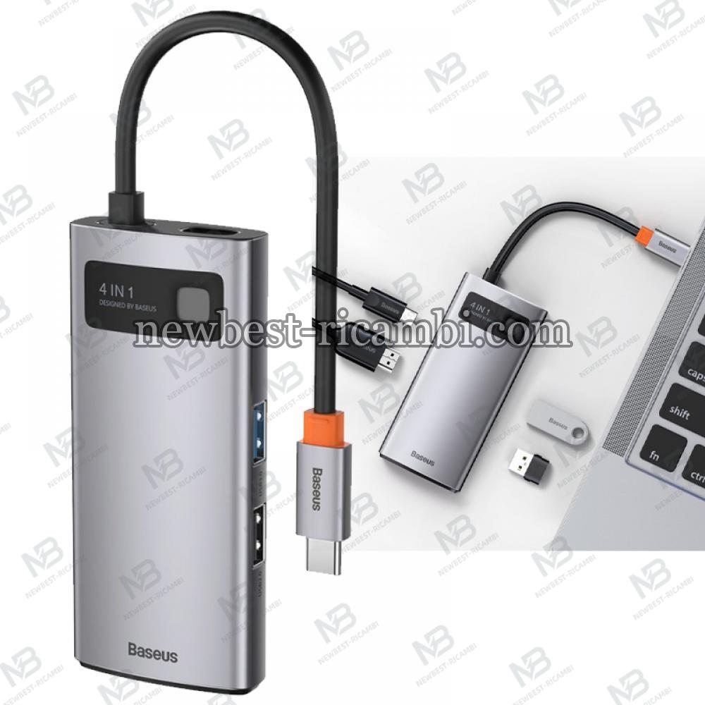 USB-C Hub Baseus Metal Gleam 2 x USB-A - 1 x USB-C - 1 x HDMI Grey CAHUB-CY0G