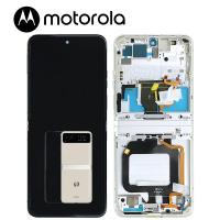 Moto Razr 40 XT2323 Touch + Lcd + Frame  6.9'' White / Cream Service Pack