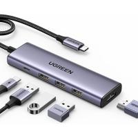 USB-C Hub UGREEN CM511 3 X USB-A 3.0 - 1 x USB-C - 1 x HDMI Grey In Blister