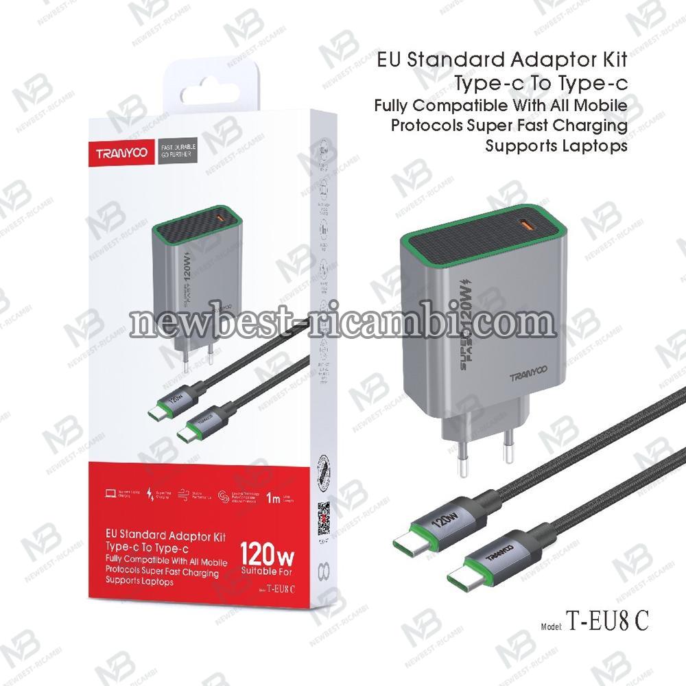 TRANYOO Charger T-EU8 C 120W + Type C To C Cable Gan GREY In Blister