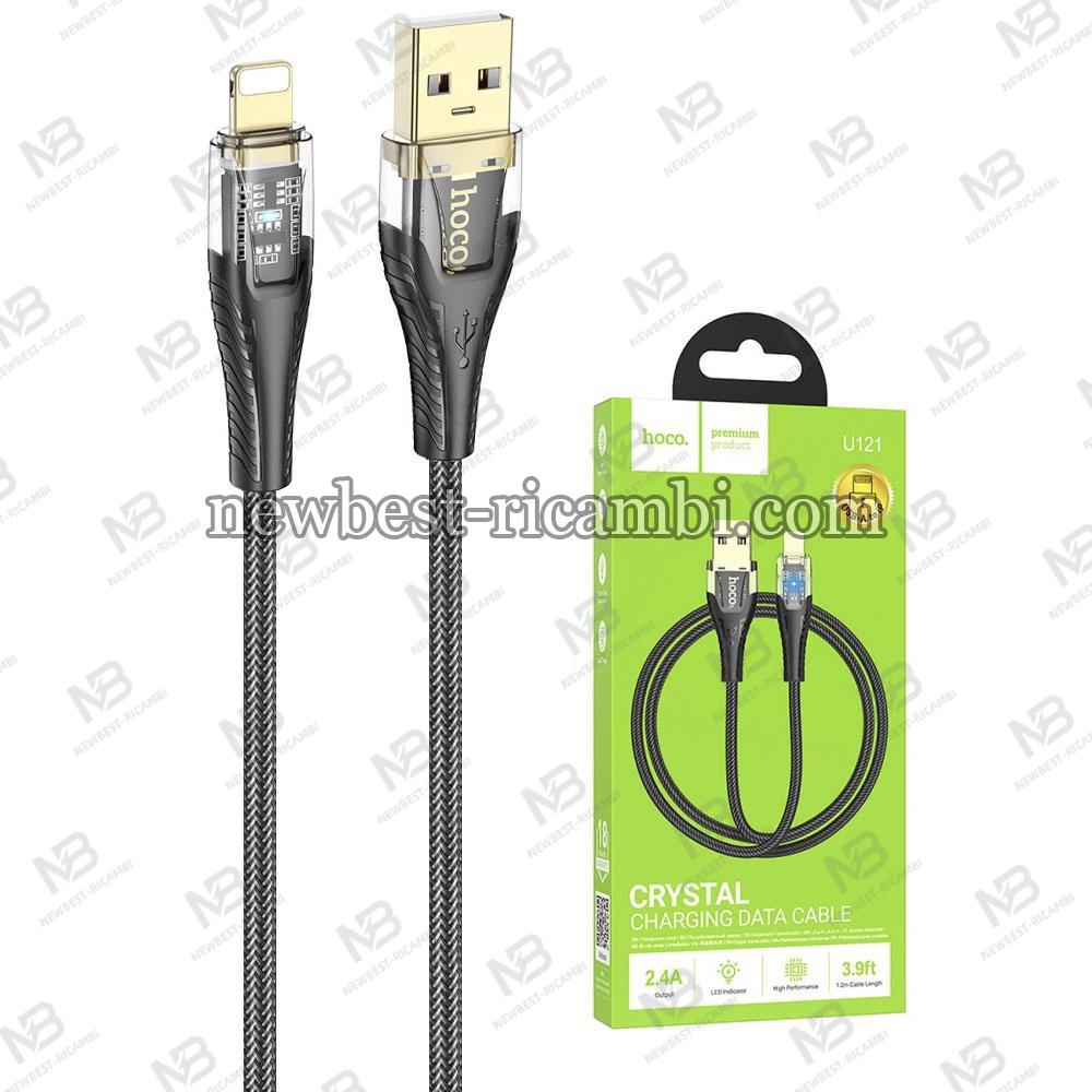 USB-A to Lightning Cable Hoco U121 18W 2.4A 1.2m Black in Blister