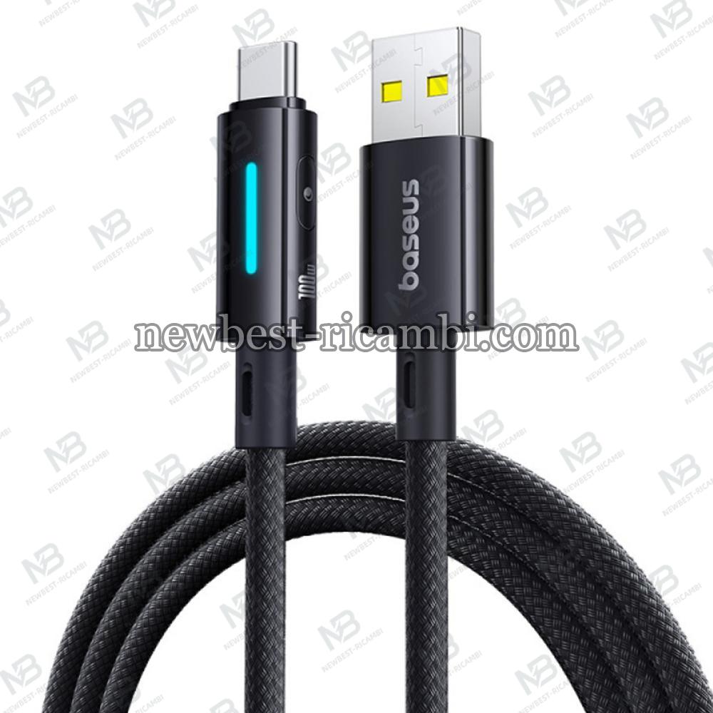 USB-A to USB-C Cable Baseus Lit Button Control 100W 5A 2m Black P10379002121-01 in Blister