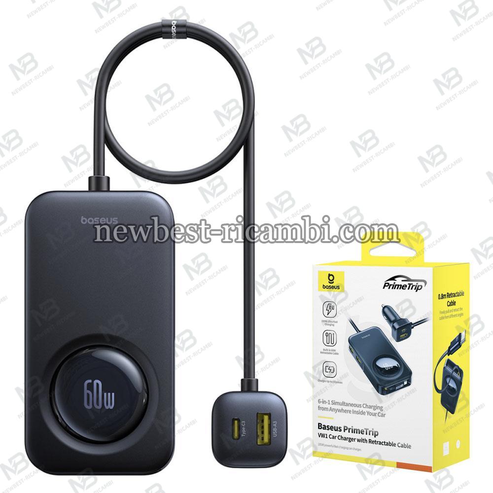 Car Charger Baseus PrimeTrip VW1 105W 3A 3 x USB-A - 2 x USB-C Black C00069000121-00 in Blister
