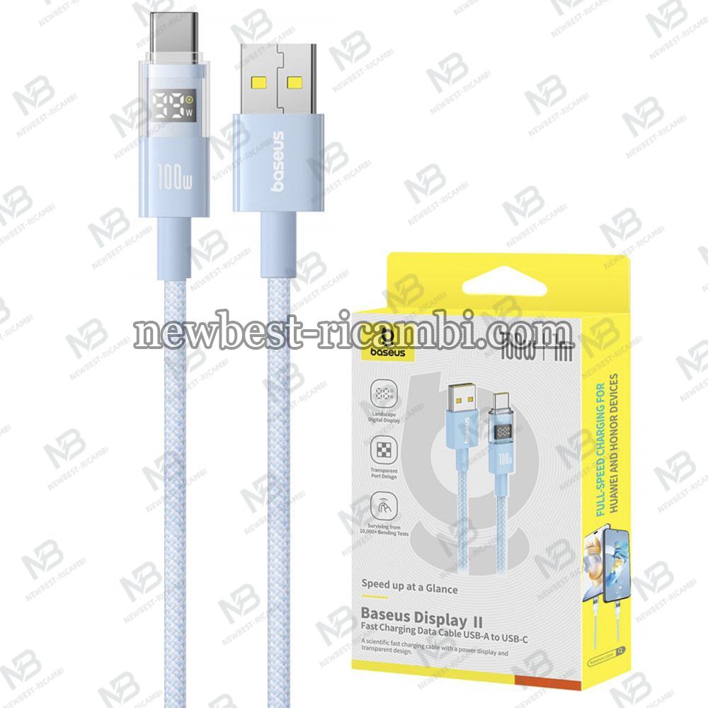 USB-A to USB-C Cable Baseus Display 2 100W 5A 1m Blue P10382701311-00 in Blister