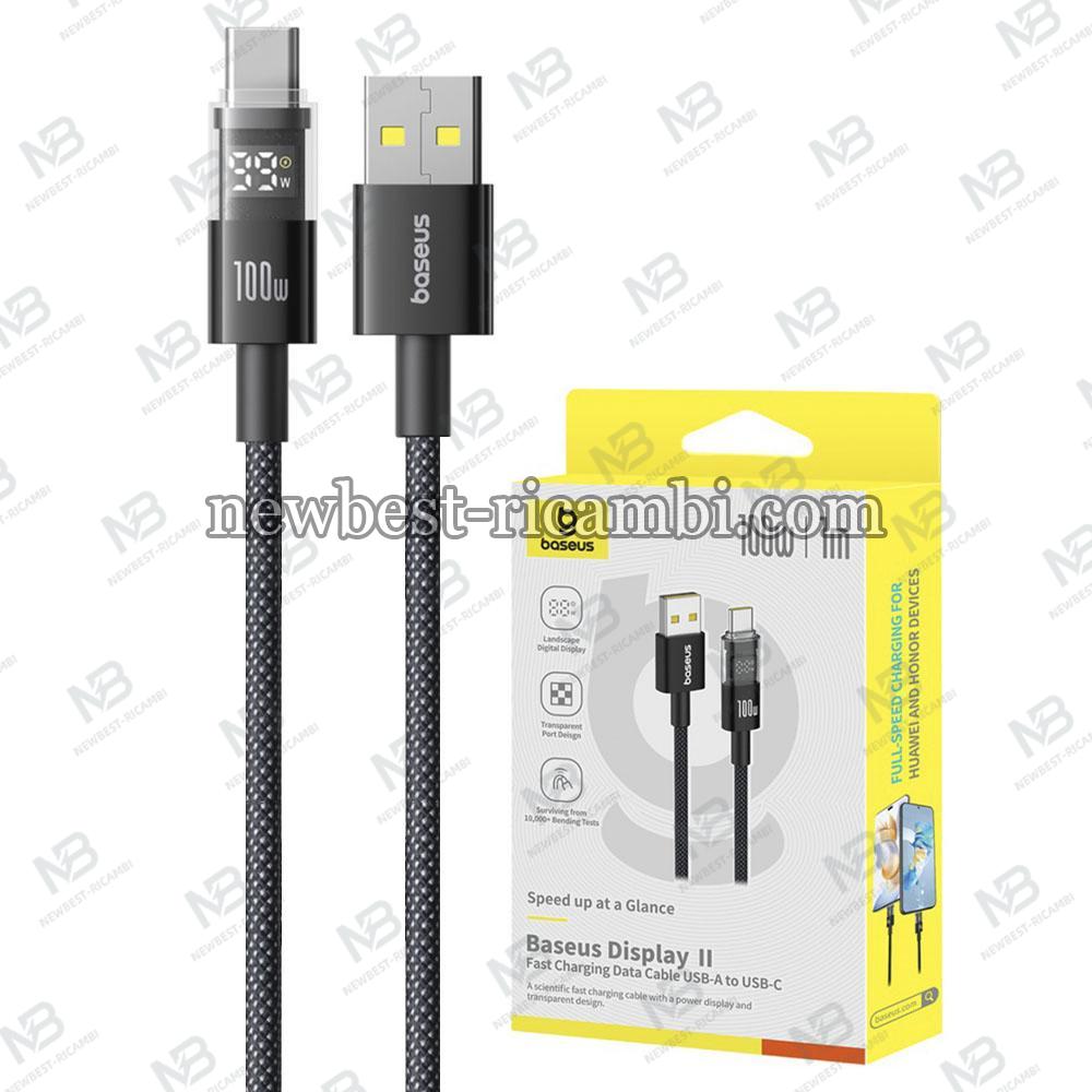 USB-A to USB-C Cable Baseus Display 2 100W 5A 1m Black P10382701121-00 in Blister