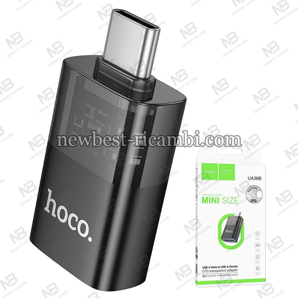 USB-C to USB-A OTG Adapter Hoco UA36B Black in Blister