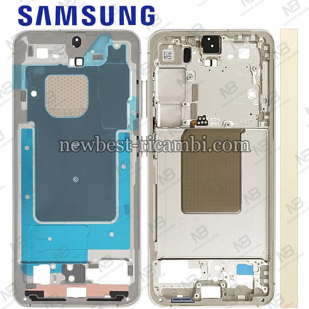 Samsung Galaxy S24 S921 Middle Frame + Side Key Yellow Service Pack