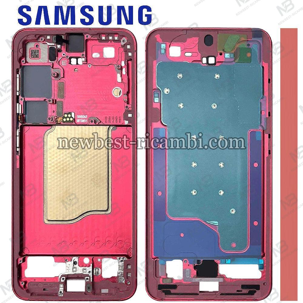 Samsung Galaxy S25 S931 Middle Frame + Side Key Red Service Pack