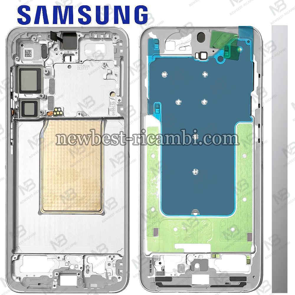 Samsung Galaxy S25+ S936 Middle Frame + Side Key Silver Shadow Service Pack
