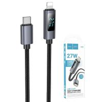 USB-C to Lightning Cable Hoco Display X112 27W 2.4A 1m Black in Blister