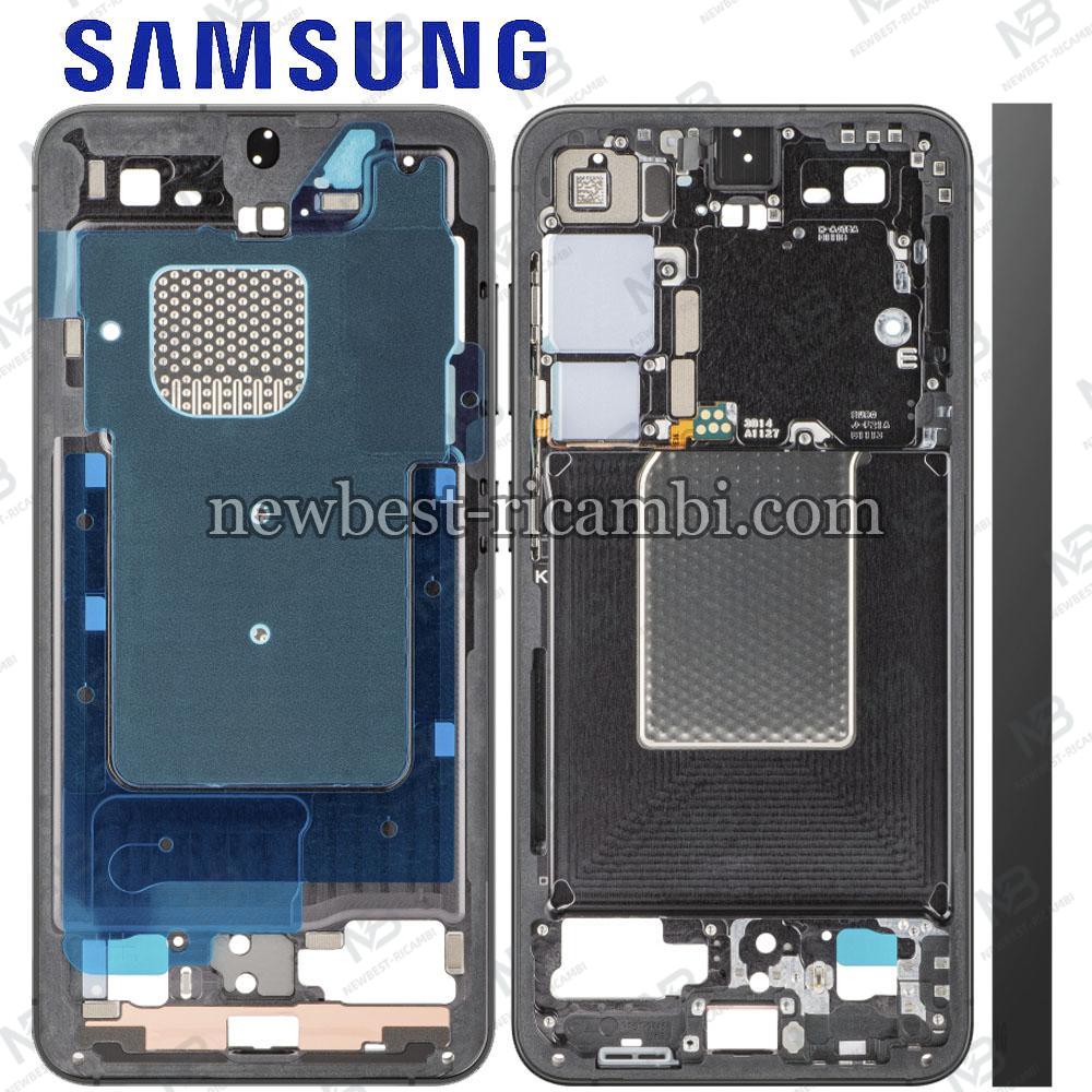Samsung Galaxy S24 S921 Middle Frame + Side Key Onyx Black Service Pack