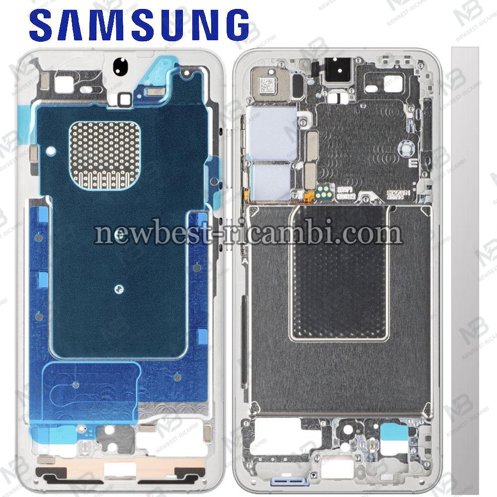Samsung Galaxy S24 S921 Middle Frame + Side Key Gray Service Pack